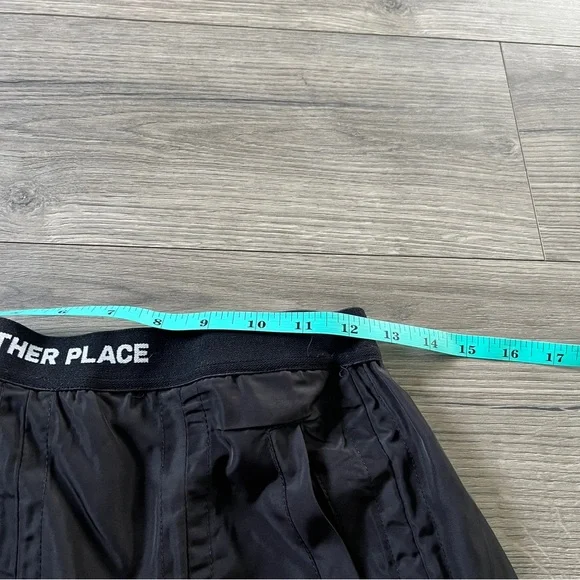 Another Place Womens Black Bungee Cord Mini Skirt Pull On Size Small Street Wear